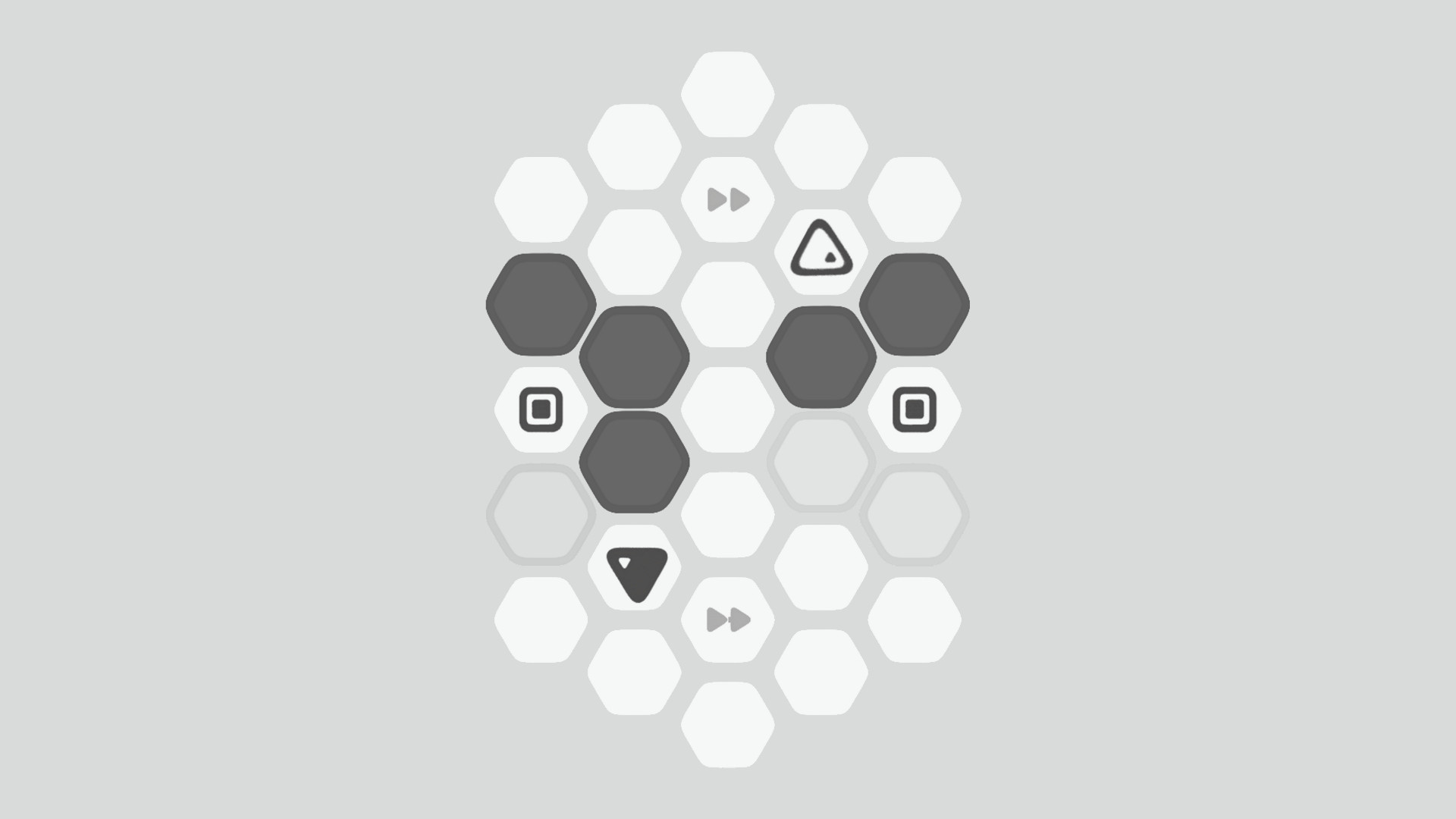 Hexanome：三角形在六边格盘收集方形目标，同时应对逐回合变化的封锁和特殊格。