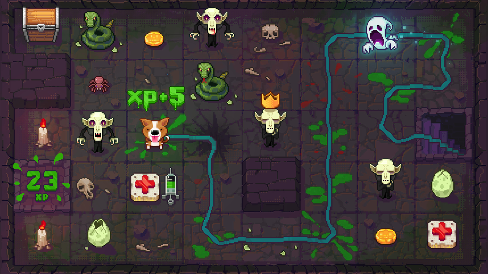 Fidel Dungeon Rescue：满屏方格地牢，把狗狗的行进轨迹串成一条探索与战斗路线。