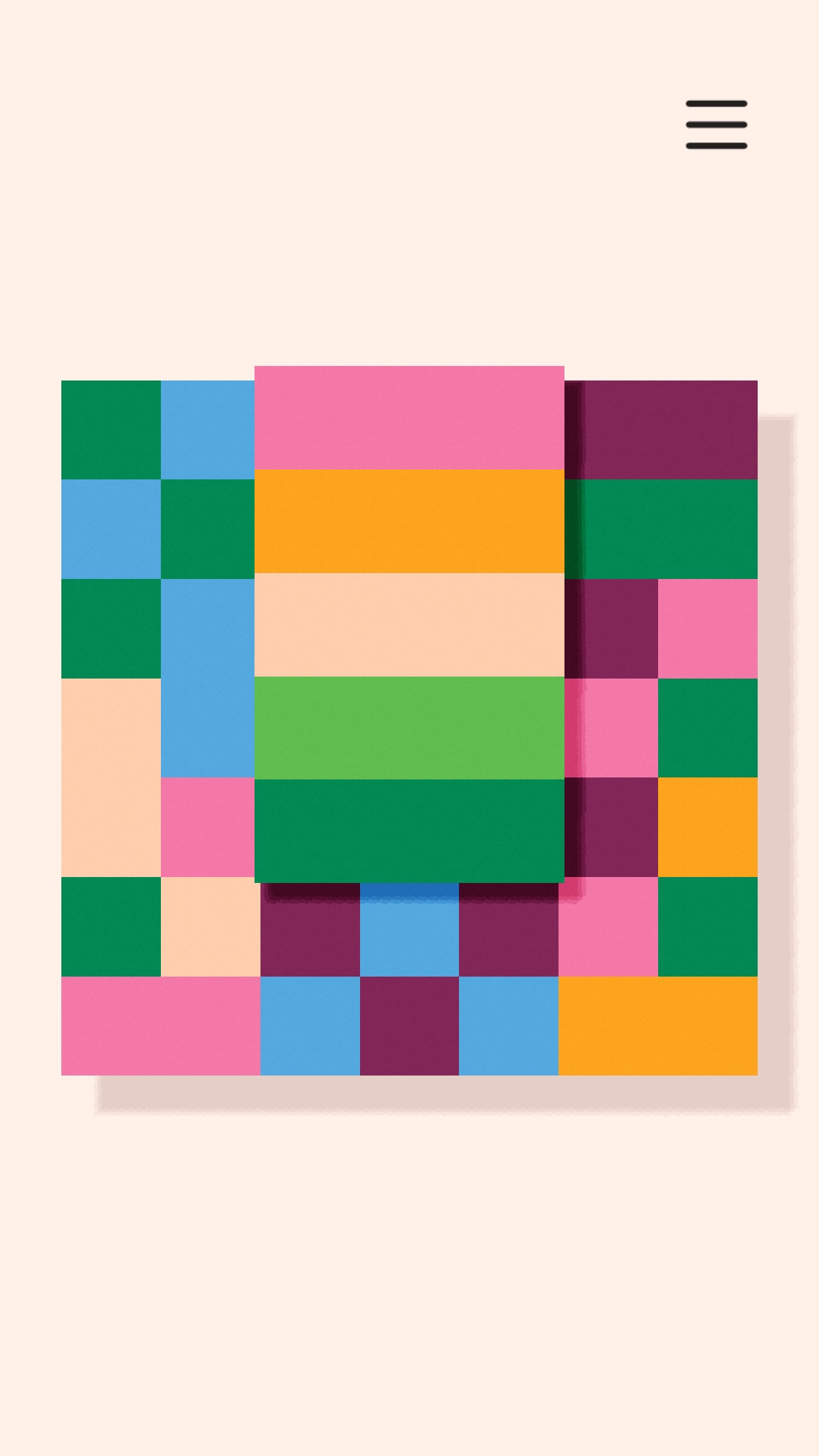 Dissembler：不规则彩色方格拼图；交换相邻色块形成三连后移除，逐步拆空整幅图案。