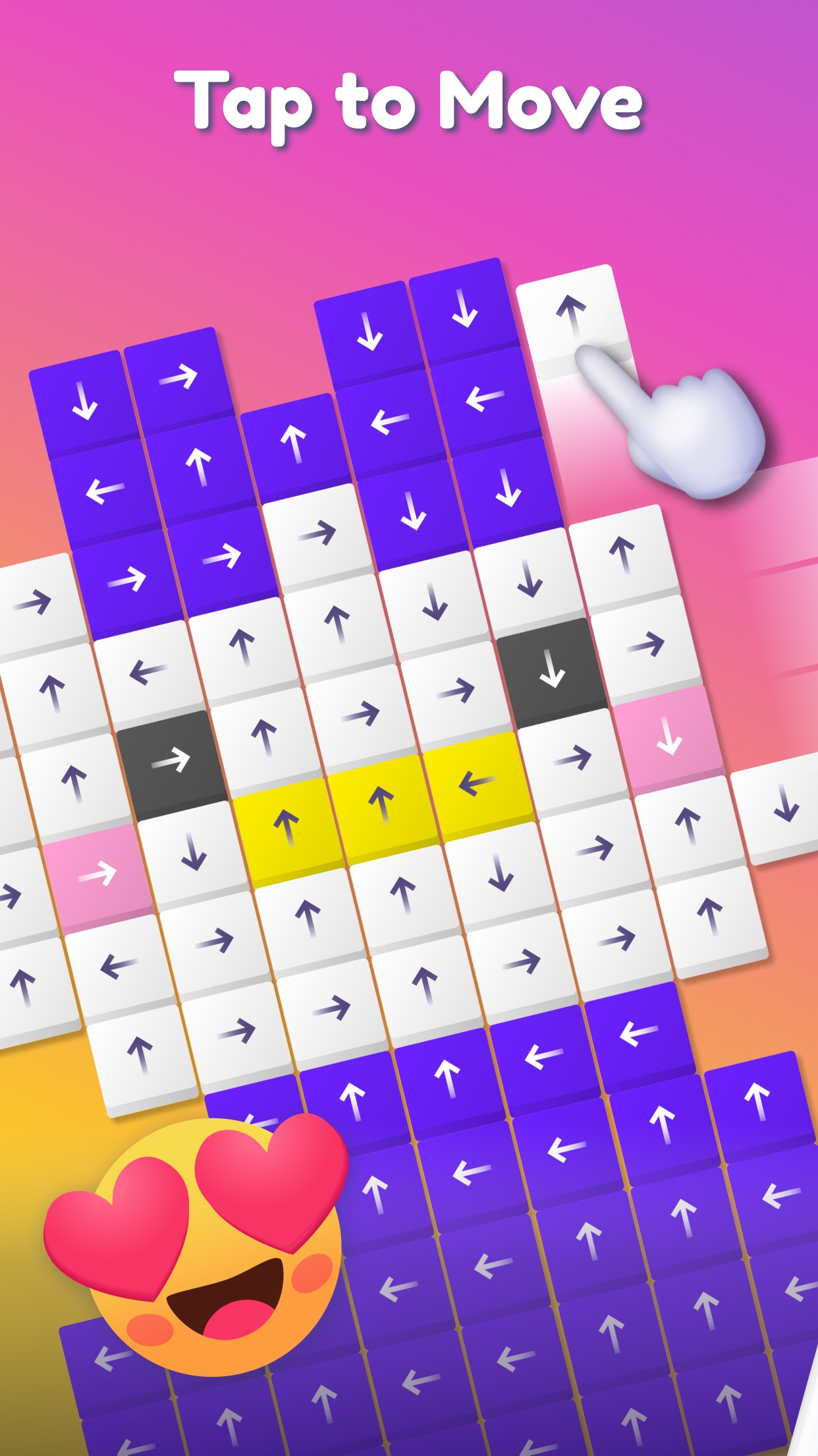 Unpuzzle: Tap Away & Car Out：点击箭头块，使其沿标示方向滑出棋盘；被其他块挡住时需先移除阻挡，逐步拆开整盘。