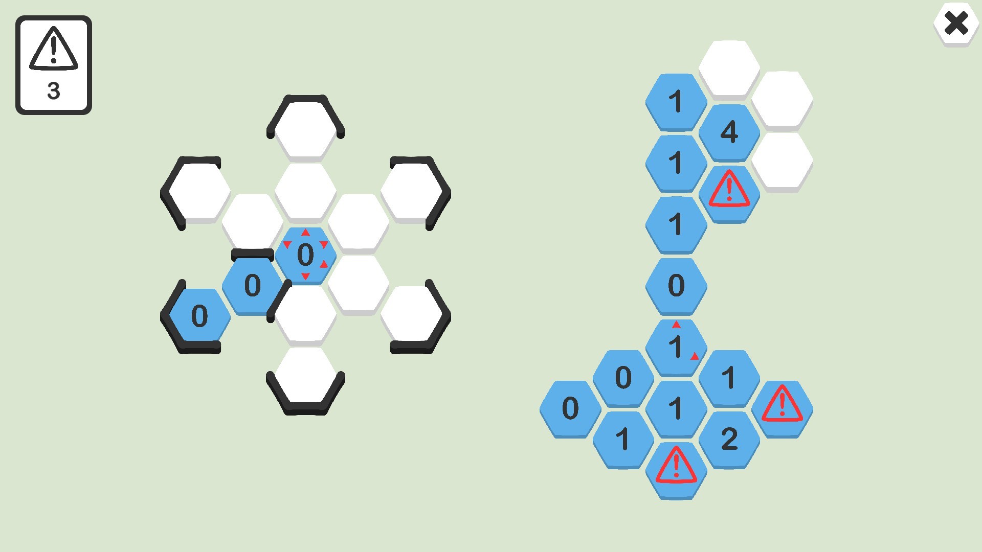 hexceed：单屏六角格推理盘，揭示数字并排除危险格。